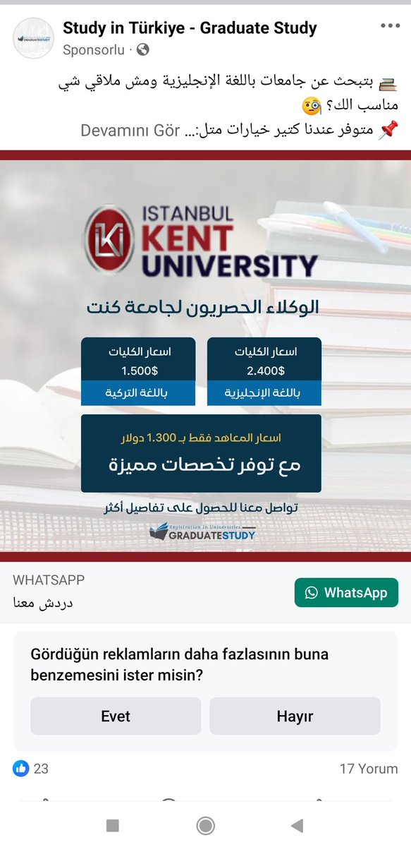 Ülkemizde eğitimin son hali! Türkler yurtdışı eğitime katılınca denklik sorunu çıkaranlar ve zerre Türkçe bilmeyenler için onların dilinde reklamlar hazırlayan özel üniversiteler! Ha bu arada buradan mezun olan yabancıların diplomaları Türkiye'de geçerli. <a href="/DenklikDiploma/">Diploma Denklik Mağdurları Derneği</a>