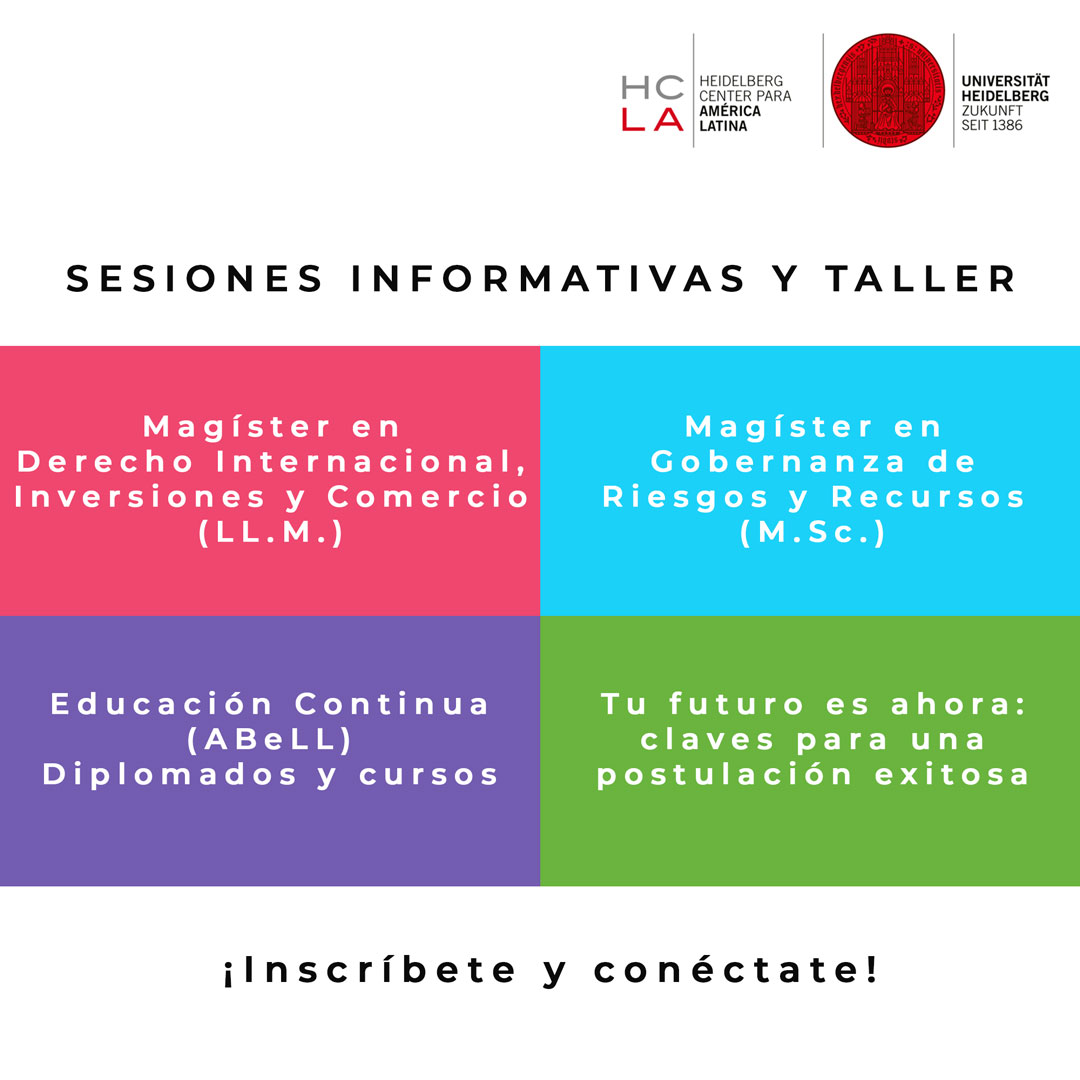 ¿Estás buscando formarte y necesitas orientación? Únete a la charlas online👉bit.ly/Charlasytaller…
✅13/08, Mag. en Derecho Internacional
✅13/08, Cursos de Educación Continua
✅14/08, Taller "Claves para una postulación exitosa”
✅28/08, Mag. Gobernanza de Riesgos y Recursos