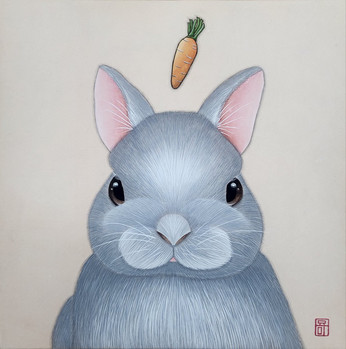 🟥 MM #9 - 토끼

현재 공모전 작품 준비중이라
반년간 미루고 있었던 토끼를 드디어 완성함 🐰🥕

회사 다니면서 그리다보니 많이 더디다.
아기 동물 연작은 10개를 채우고 싶었는데,
다른 스타일의 작품을 그리고 싶어서 고민 중 이다.

#묘미 #MM #동물 #민화
