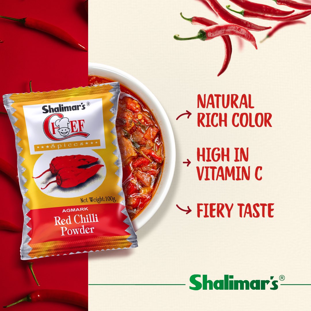 indiashalimar's tweet image. Shalimar's Chef Red Chilli Powder ensures your dishes have just the right spice with a rich color that makes the food look as good as it tastes.

#redchilli #spicemix #shalimars #chefspice #masala