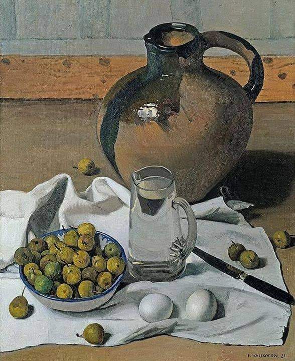 Félix Vallotton (1865 - 1925)
Grosse cruche, poires et oeufs , 1921
oil on canvas
81 x 65 cm
Private collection