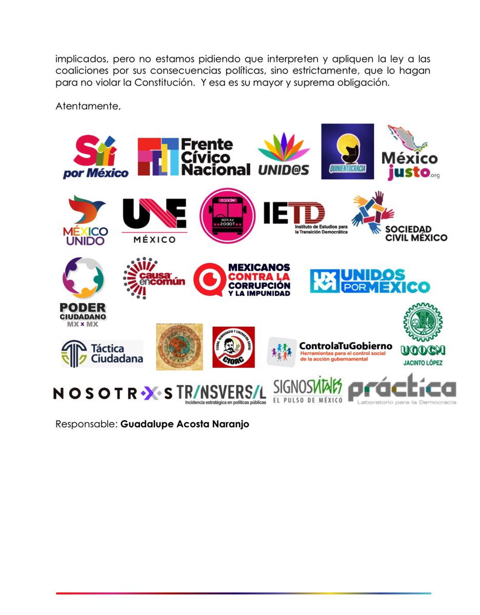 acostanaranjo's tweet photo. Les comparto el documento elaborado por las organizaciones de la sociedad civil y que leyó Leonardo Valdés ante el @INEMexico este domingo.

Ahí desarrollamos nuestros argumentos, que fueron entregados ayer al propio INE, de por qué la interpretación de presidencia es falsa. https://t.co/yNyGdXKAhr