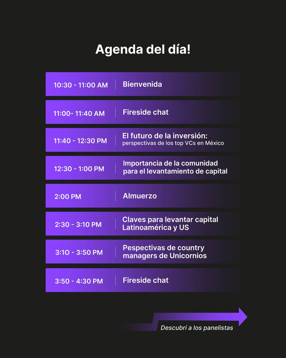 Les compartimos la agenda para Mexiconnecta.IA el próximo 22 de agosto en Ciudad de México 📅 

Arrancamos actividades a las 10:30am y terminamos a las 4:30 con un lineup que incluye startups, VCs y unicornios 🔥

<a href="/joinlazo/">Lazo</a>  @cfost