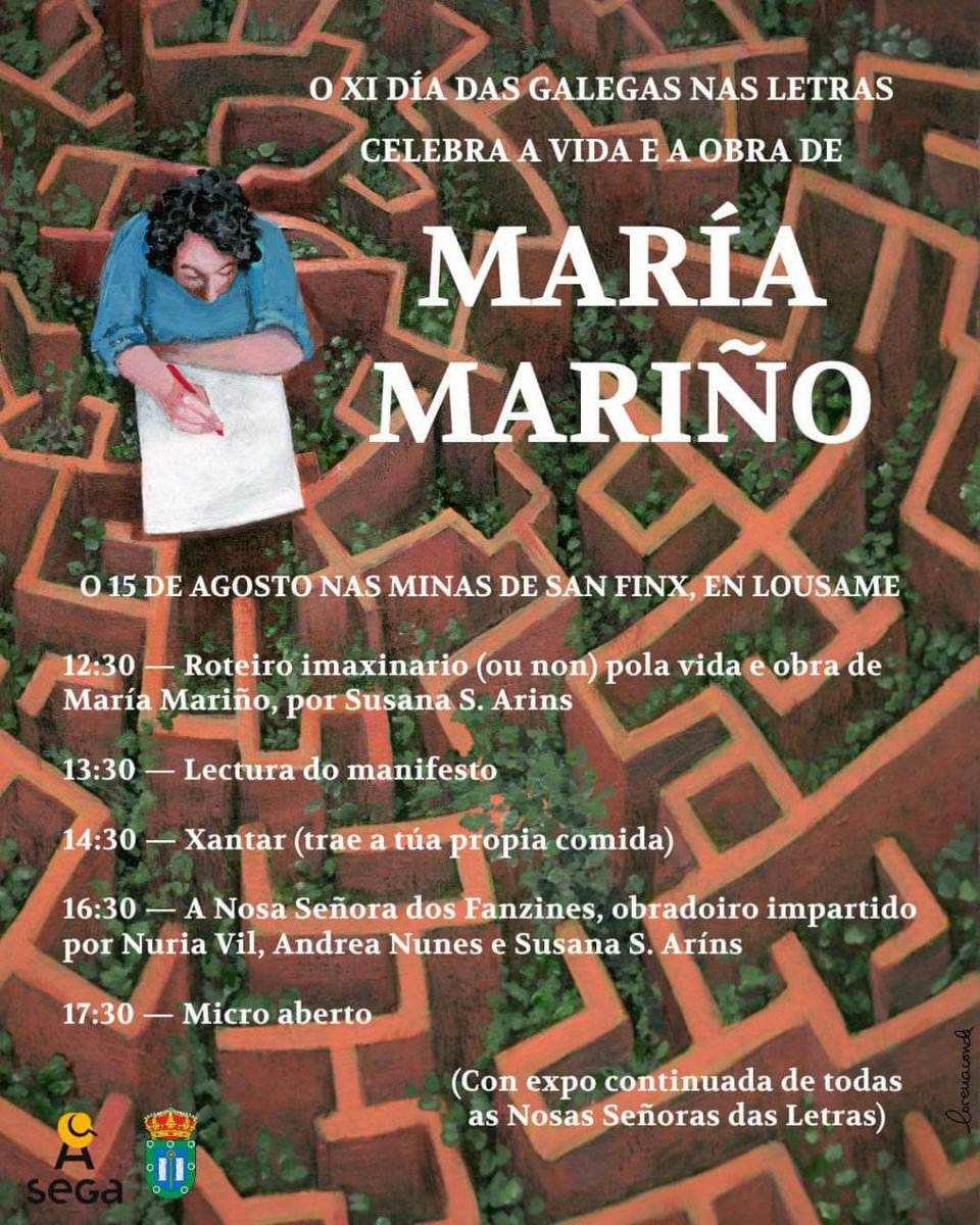 Lousame: Día das Galegas nas Letras, María Mariño, o 15 de agosto: axendacultural.aelg.gal/2024/08/12/lou… <a href="/aSega_critica/">A Sega</a> <a href="/lg_casulos/">a dedoscomovermes</a> <a href="/nuriavil2/">Nuria Vil 🎠 🌈 ela/eli</a>