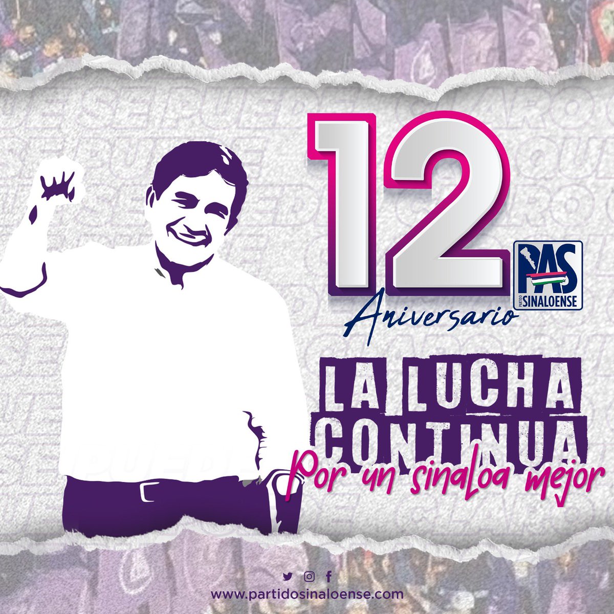 ¡#LaLuchaContinúaPorUnSinaloaMejor!💪🏻💜
En estos 12 años, el #PartidoSinaloense ha trabajado incansablemente por un Sinaloa mejor, inspirado siempre por el liderazgo del Maestro Héctor Melesio Cuén Ojeda. Hoy, su legado nos impulsa a seguir adelante.
#12AniversarioPAS