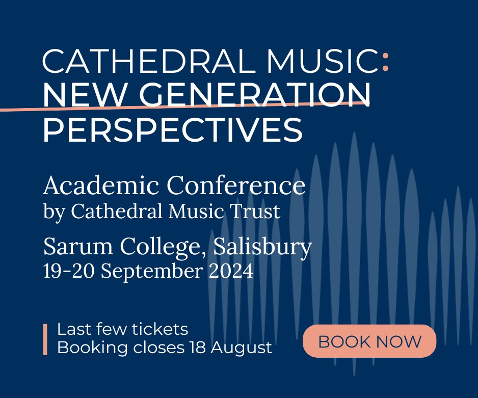 Cathedral Music Trust (@_cathedralmusic) on Twitter photo 📢 Last few tickets
You have less than a week to secure your place at our Academic Conference <a href="/SarumCollege/">Sarum College</a> next month!
Join leading researchers from across the choral and organ world for two days of presentations, discussions and learning ✍️
🔗 cathedralmusictrust.org.uk/events/cathedr… 📢 Last few tickets
You have less than a week to secure your place at our Academic Conference <a href="/SarumCollege/">Sarum College</a> next month!
Join leading researchers from across the choral and organ world for two days of presentations, discussions and learning ✍️
🔗 cathedralmusictrust.org.uk/events/cathedr…