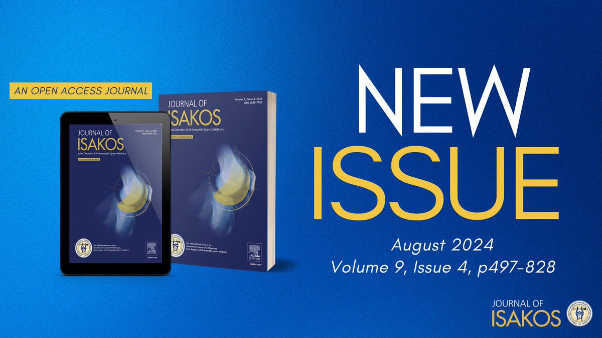 🆕 The latest issue of JISAKOS is here!
❇️ Volume 9 | Issue 4 | August 2024

Insights into patellofemoral arthroplasty, gender diversity in sports medicine, the examination and treatment of elbow stiffness, &amp; the latest innovations in orthopaedics!

🔗 jisakos.com/issue/S2059-77…