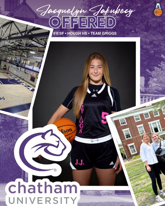Jacquelyn Jakubecy (@jacquelyndean07) on Twitter photo So excited to receive an offer from <a href="/chathamwbb/">Chatham Women’s Basketball</a> !!
<a href="/Assist_U_/">AssistU Recruiting</a>
<a href="/griggs_team/">Team Griggs</a> So excited to receive an offer from <a href="/chathamwbb/">Chatham Women’s Basketball</a> !!
<a href="/Assist_U_/">AssistU Recruiting</a>
<a href="/griggs_team/">Team Griggs</a>