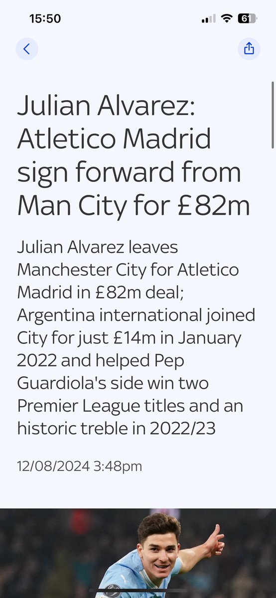 The ineptness of <a href="/SkySports/">Sky Sports</a> <a href="/SkySportsNews/">Sky Sports News</a> shining through again. They report Julian Alvarez deal potentially off at 2.10pm and then report he’s signed at 3.48pm. Utter and complete guess work. Why do people subscribe?