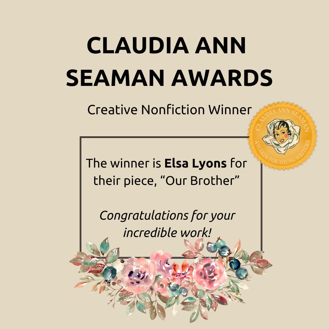 polyphonylit's tweet image. Announcing the winners of our 2024 Claudia Ann Seaman Awards! This year's CNF winner is Elsa Lyons and the runner-up is Ava Chen. Thank you SO much judge Nicole Chung for lending us your expertise. CONGRATULATIONS ALL! Check back in a few days for the winners in fiction...