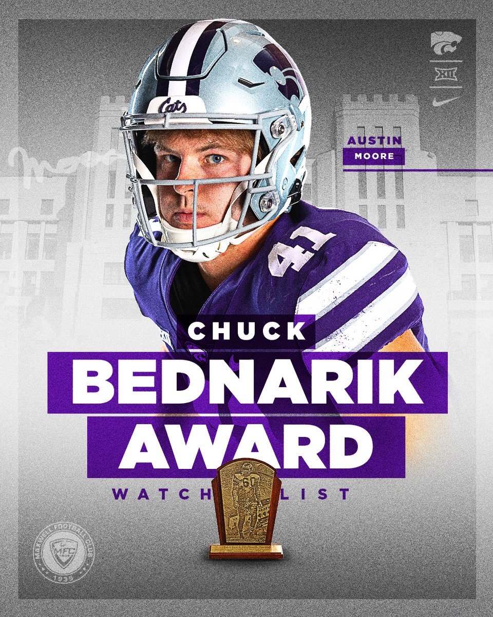 K-State Football (@kstatefb) on Twitter photo .<a href="/austinmoore_21/">Austin Moore</a> is named to the watch list for the Chuck Bednarik Award, presented to the best defensive player in college football
📄 k-st.at/24FBWatchLists .<a href="/austinmoore_21/">Austin Moore</a> is named to the watch list for the Chuck Bednarik Award, presented to the best defensive player in college football
📄 k-st.at/24FBWatchLists