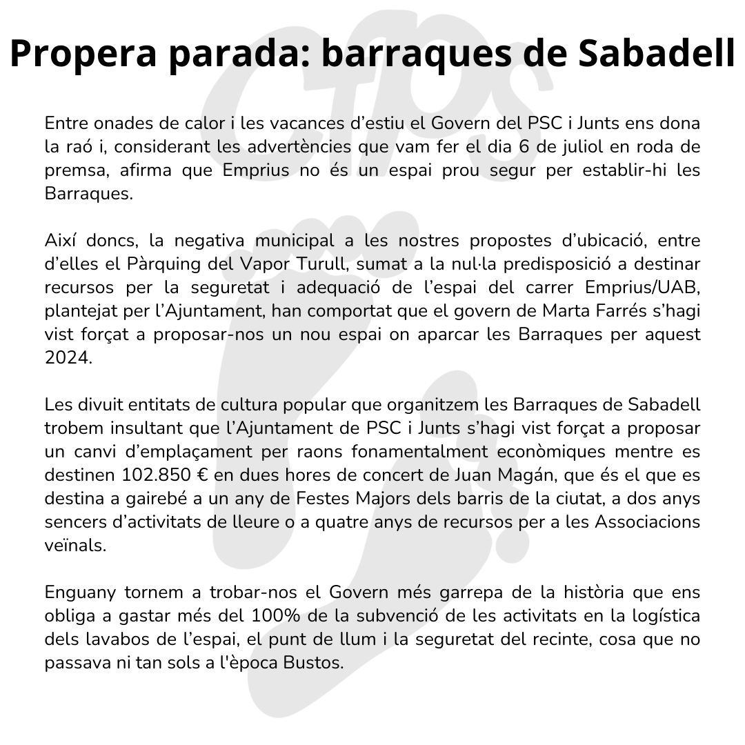 Barraques Sabadell - CFPS tweet media