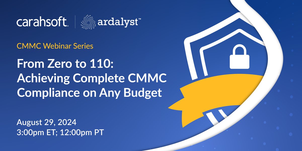 REGISTRATION IS OPEN! Ready to get CMMC compliant but concerned about budget? Join us Aug. 29 to discover how to achieve certification without breaking the bank. Navigate the complexities of #CMMC compliance with practical, budget-friendly strategies.
bit.ly/3X2E8Id