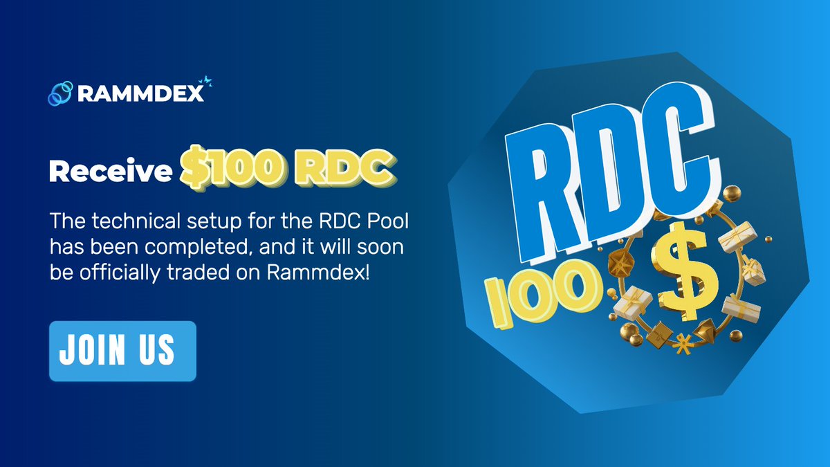 RammDex's tweet photo. 🔥 The technical setup for the RDC Pool has been completed, and it will soon be officially traded on Rammdex! 🔥

Are you ready to trade with RDC? If you don't have any RDC yet, join Rammdex's Mini Airdrop to receive 100 RDC in your wallet:

💎 Follow & RT @Rammdex's pinned post and drop your Polygon $MATIC address below.
👇🏻

💰 Each wallet will receive 100 $RDC 💰
Time: 08/10/2024 - 08/11/2024
🔥 The $RDC Presale is happening now! 🔥

To join the Presale using MATIC: https://t.co/Drdb3cMEWP

• Minimum 50 MATIC
• 1 MATIC = 75 $RDC

RAMM @RammDex🦋
Risk Automated Market Maker