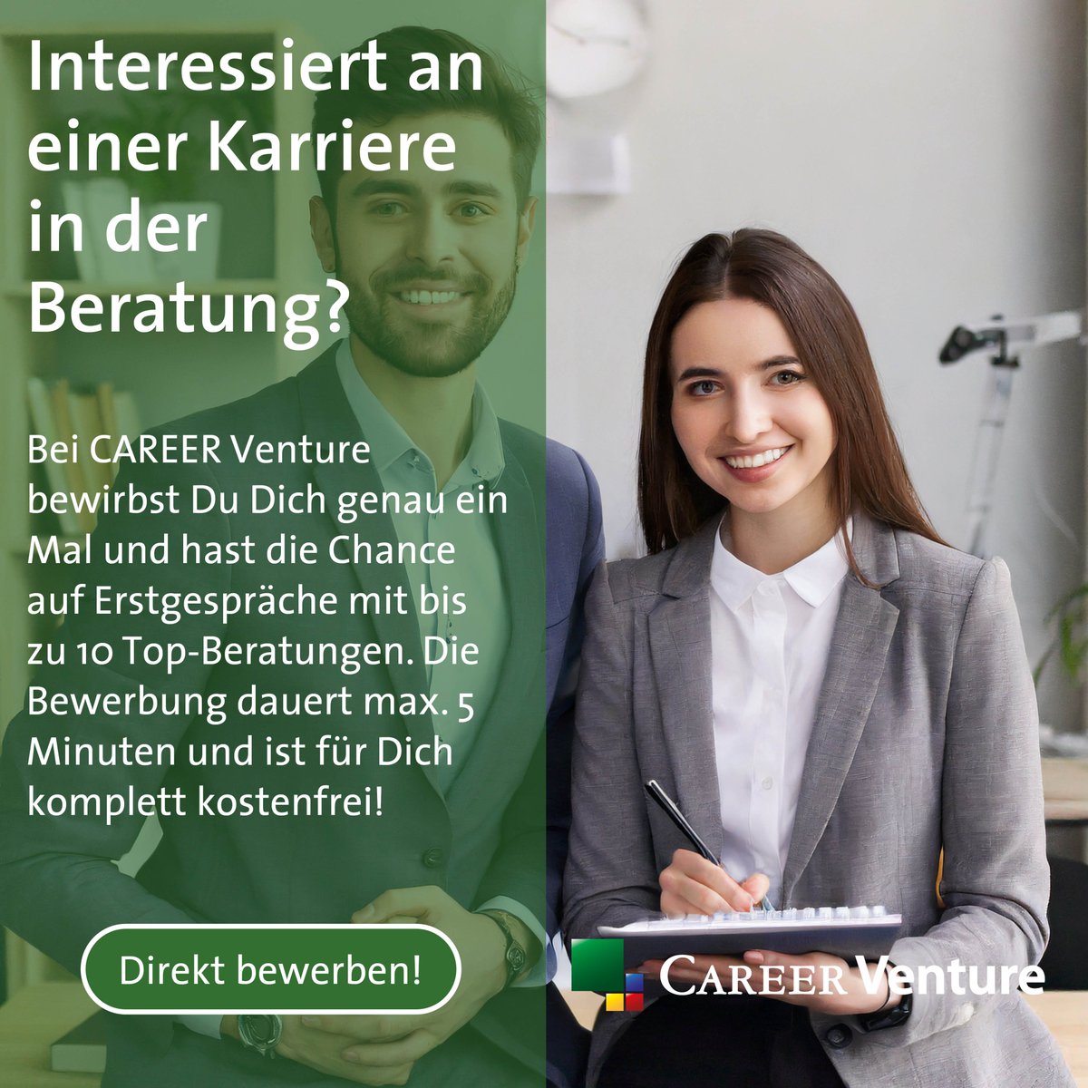 Persönliche Vorstellungsgespräche mit Unternehmensberatungen auf der CAREER Venture business &amp; consulting fall 23.09.24 Frankfurt. Kostenlose Teilnahme, Tagesverpflegung + Übernahme der Reise- und Übernachtungskosten.
Jetzt bewerben: career-venture.de/termine/busine…
#frankfurt #consulting