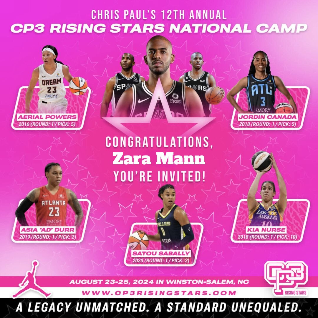 zarakmann's tweet photo. Thank you @CP3RisingStars for the invite to the camp! Excited for the opportunity! #AEGirls #BCsBest https://t.co/9V1ggRIDsB