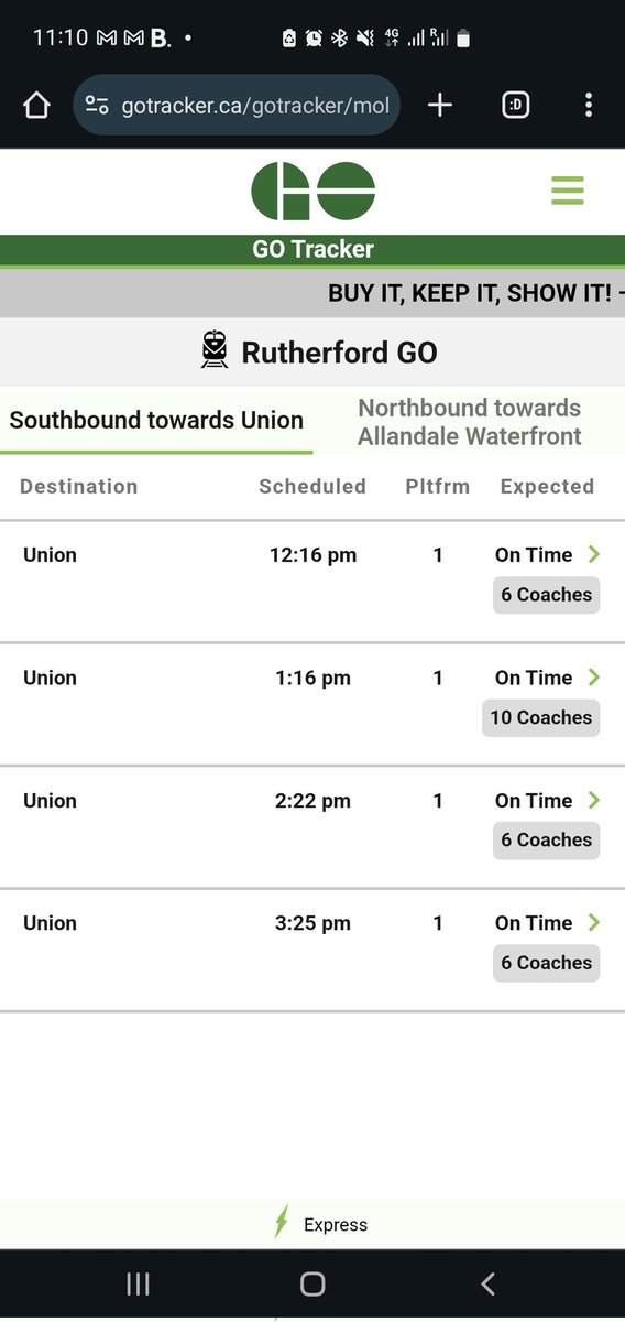 vwozone's tweet photo. @GOtransit why does the 11:18 from Rutherford to Union not appear on any station screens or on the GO Tracker? https://t.co/5bkElGxL0J