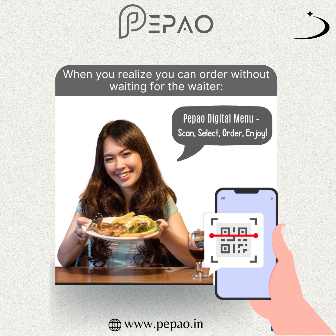 myPepao's tweet photo. Pepao ke digital menu ke saath apne customers ko do ek modern aur smooth experience.

Pepao Digital Menu –
Scan, Select, Order, Enjoy!

#pepao #digitalmenu #qrmenu #cafemenu #papermenu #bestcafe https://t.co/CGThokMv6I