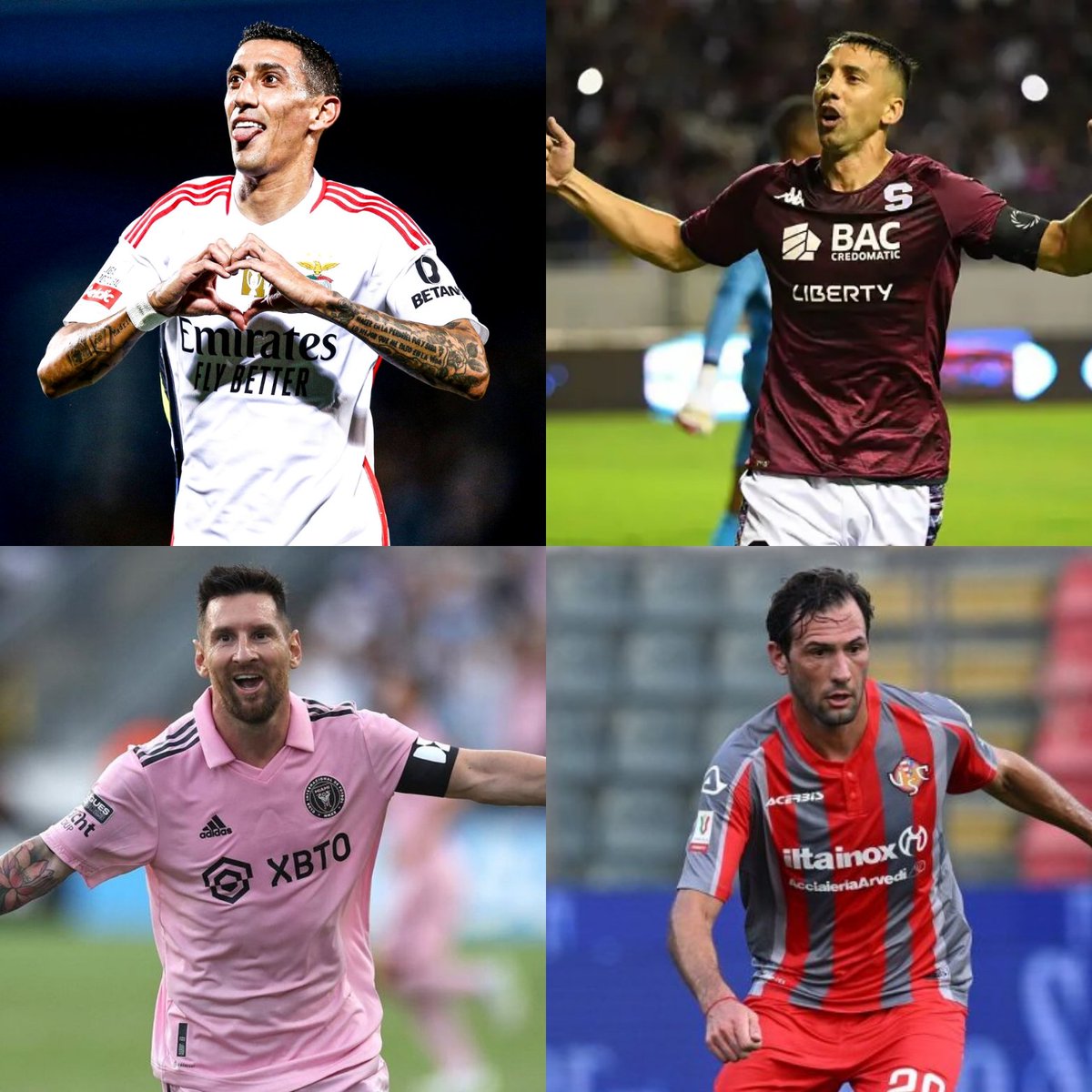 Jugadores argentinos 🇦🇷 de + 35 años que más asistencias dieron en su Liga en la temporada 2023/24 👇

1) 11⚽ Ángel DI MARÍA (🇵🇹 Benfica)

2) 11⚽ Mariano TORRES (🇨🇷 Saprisa)

3) 9⚽ Lionel MESSI (🇺🇸 Inter Miami)

4) 7⚽ Franco VÁZQUEZ (🇮🇹 Cremonese)