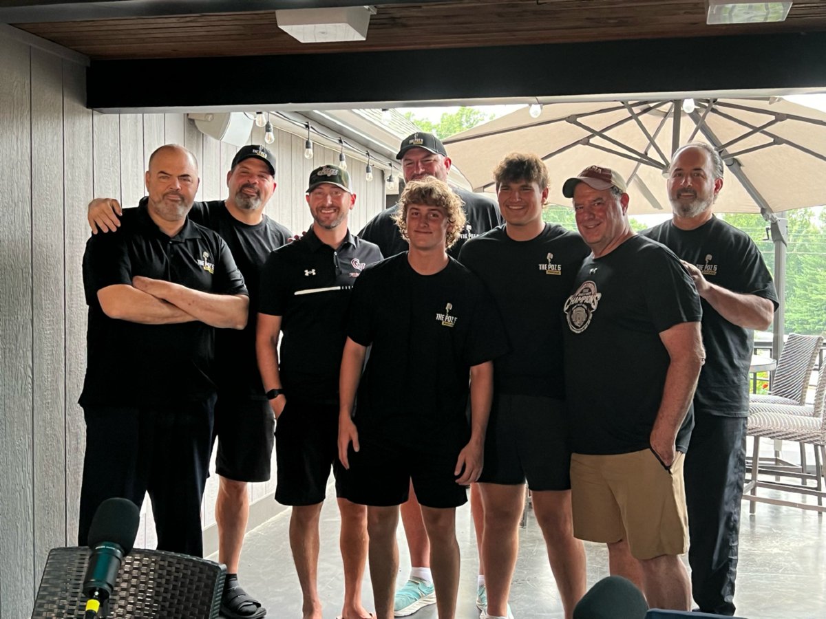 Poz5pod's tweet photo. 🚨 NEW POZ 5 🚨

We had an incredible time talking to legendary former @garnetvalleyfb HC Coach Ricci! We also had the pleasure of hanging out with Coach Van Wyk and two of his players Aidan Bendo and Luke Vaughn!

#podcast #interview #football #garnetvalley https://t.co/mjDBv1lx5k