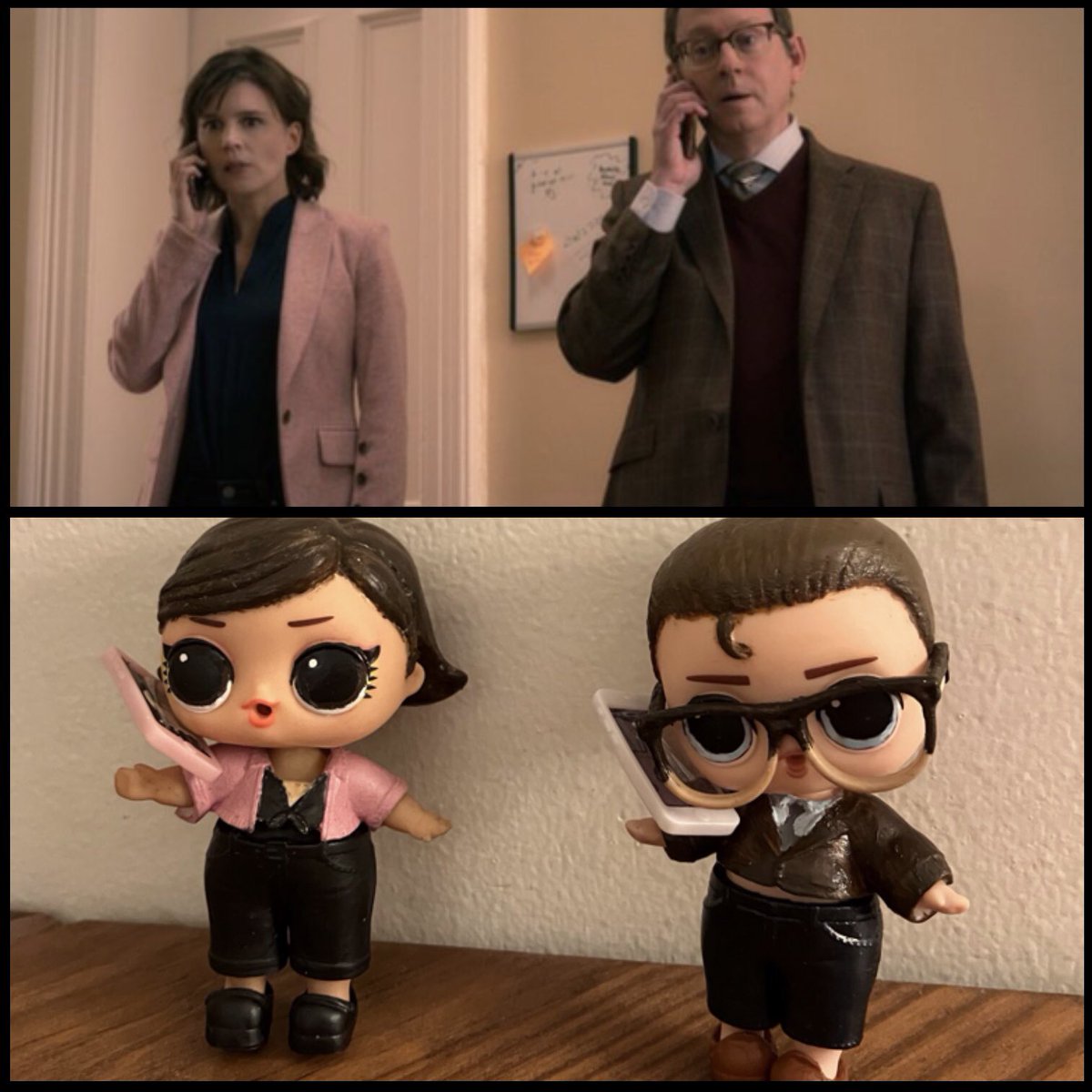 littlemissnonam's tweet image. Trying to #SaveEvil the only way we know how - by customizing dolls! Please enjoy our custom #LOLSurprise Kristen and Leland… and please share them if you’d like to help us save our favorite show, the amazing #EvilSeries ❤️😈 #evil @katjaherbers @MichaelEmerson @evil