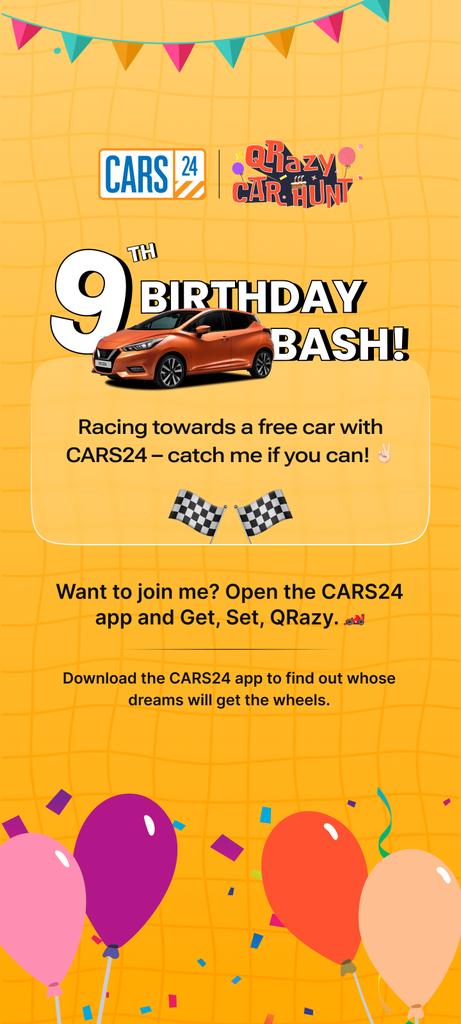 hindutvawing's tweet photo. I just participated in CARS24 QRazy Car Hunt. Join the race and stand a chance to win a FREE CAR. https://t.co/sM4Ys5wbs3

@Cars24Support https://t.co/NlxvgglNXt