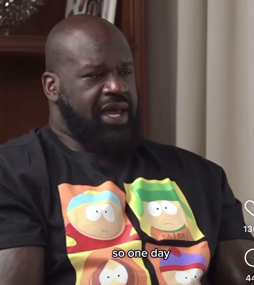 rodent_doodle6's tweet photo. This pic of shaq wearing a South Park shirt made my day so much better. https://t.co/js6hvmfT9B