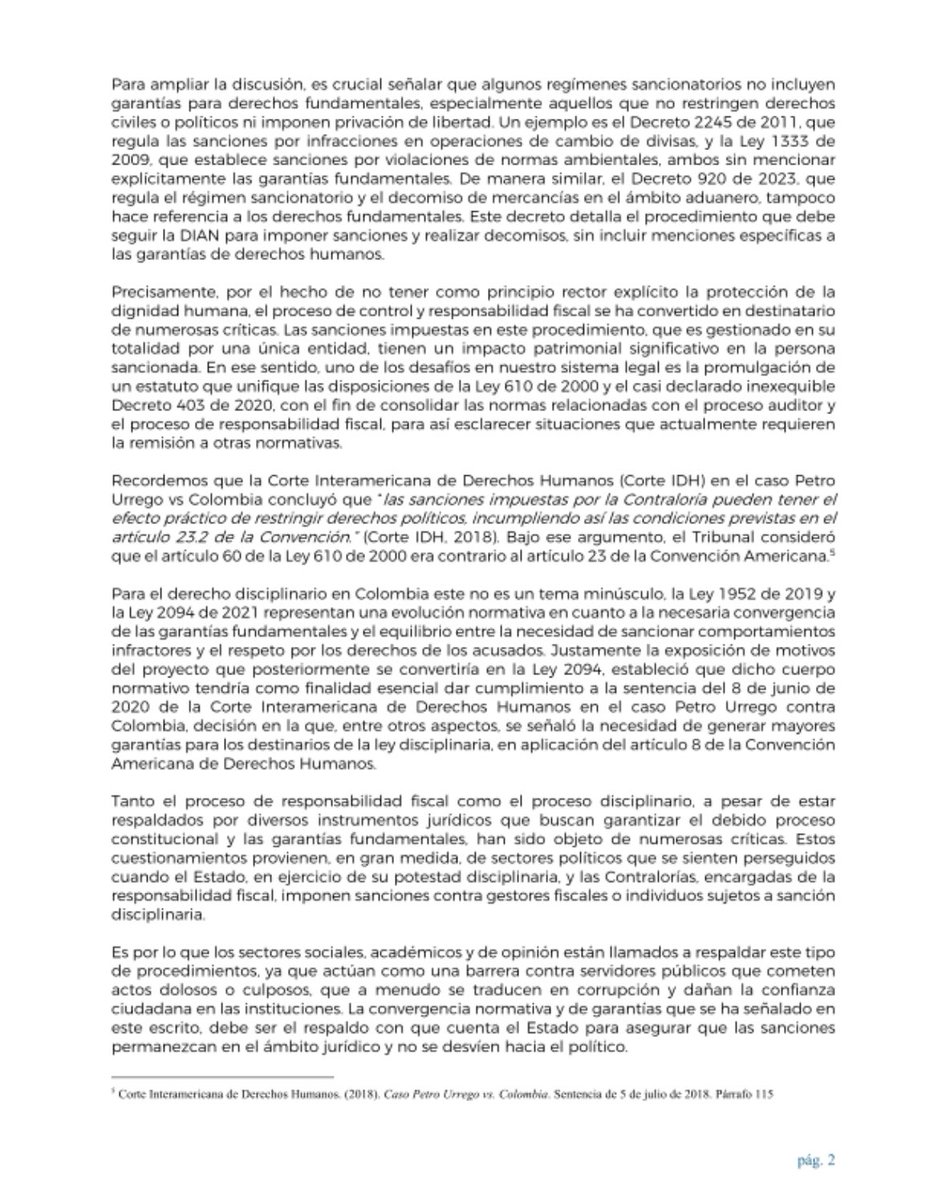 MauricioHdezI's tweet photo. ✍️ La convergencia de Derechos Fundamentales, DDHH y DIH en el régimen sancionatorio de Colombia: 

Ilustración de estatutos sancionatorios en nuestro ordenamiento jurídico. Retos del proceso de responsabilidad fiscal y apoyo de sectores sociales a las sanciones impuestas. https://t.co/S8nqSBHpqh
