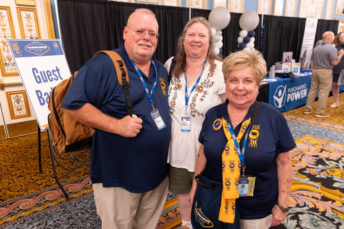 AFGENational's tweet photo. AFGE activists are all smiles as they greet each other at this year’s national convention.
#TogetherWeRise #AFGERising https://t.co/aOCKVm3gHL