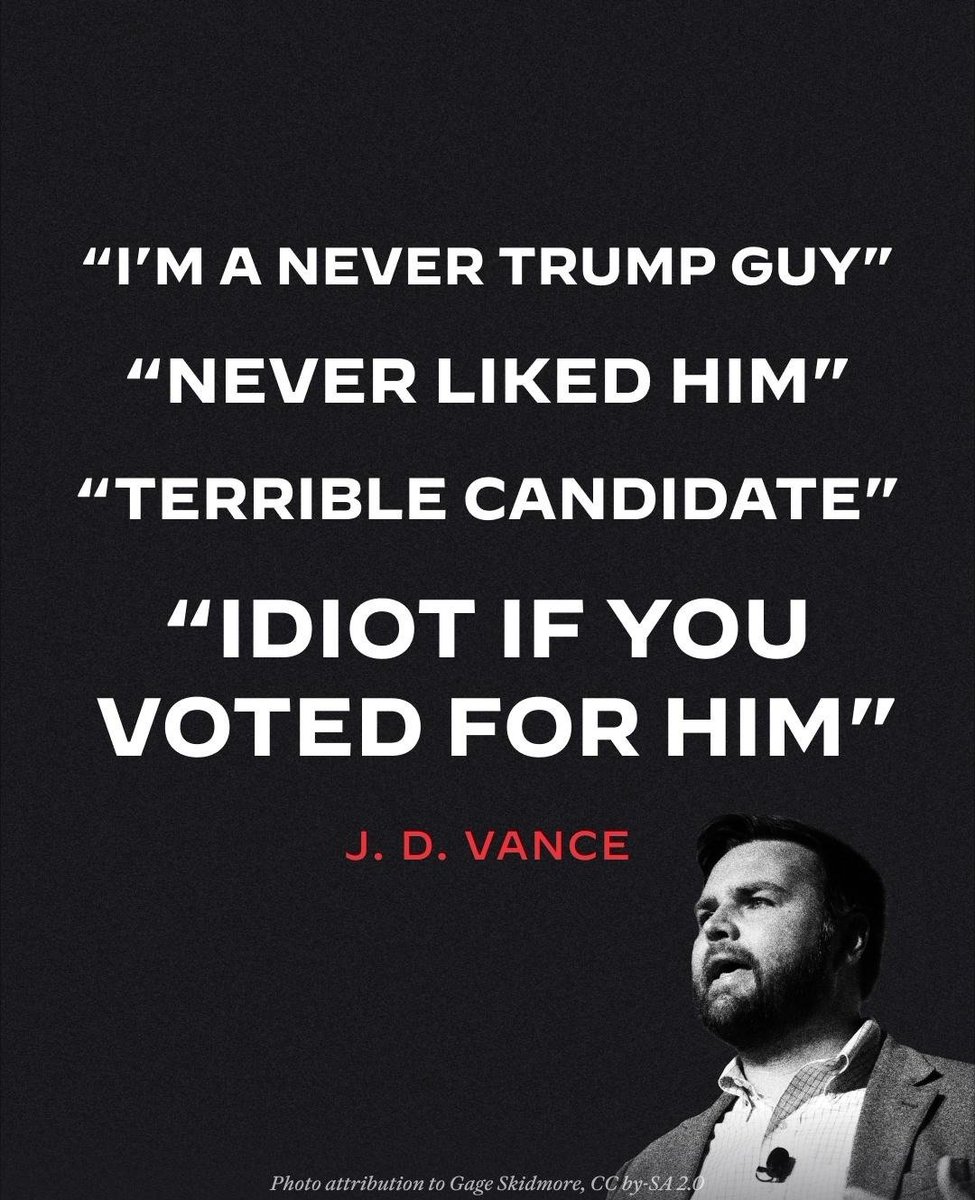 <a href="/realDonaldTrump/">Donald J. Trump</a> Even <a href="/JDVance/">JD Vance</a> knows Trump's a terrible candidate.