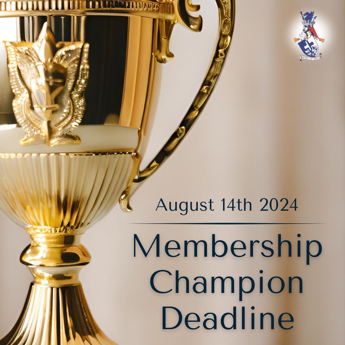 🚨 Don't wait! Submit any new member applications to the Clerk by August 14th for the upcoming interviews at the September F&amp;GP Committee meeting. 

The new trophy will be awarded at the February 2025 court luncheon, so there's still time to make it yours! 🏆