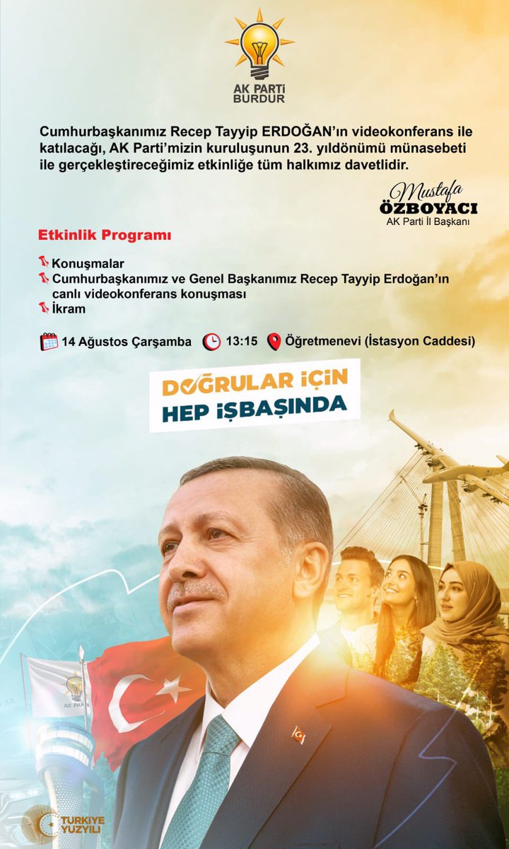 Ak Parti'mizin 23. Yaş gününde tüm Ak Sevdalı dostlarımızı bekliyoruz.