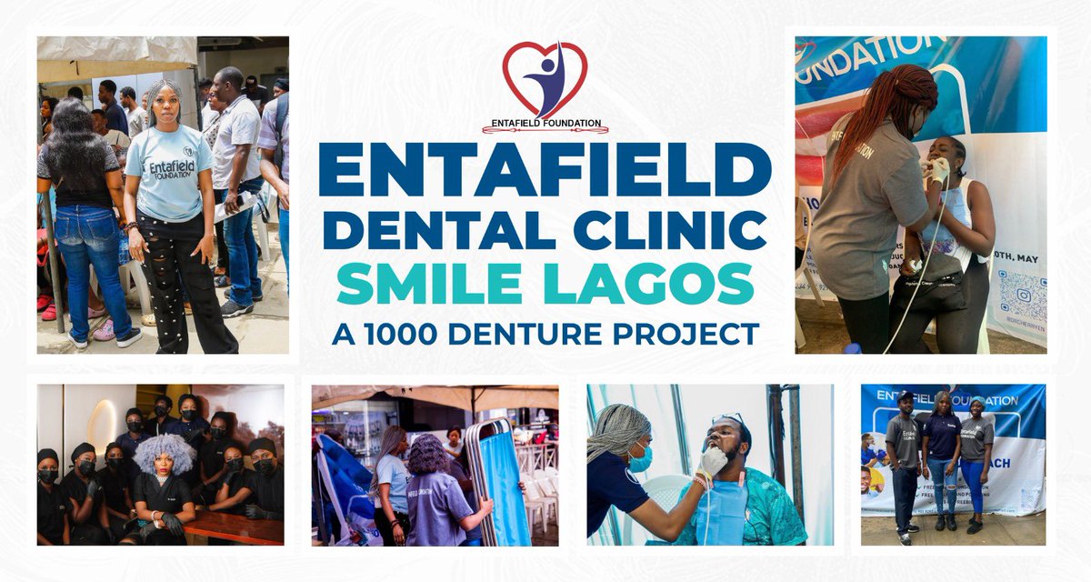 Entafield_fndtn's tweet photo. 1 day to Entafield Foundation Dental Outreach 2024 🎉🎉

Smile Lagos 
A 1000 Denture Project ✨

📅 Date: Tuesday 13th to Saturday 17th of August
🕒 Time: 10am to 4pm daily

Register here if you haven’t 👇👇
https://t.co/ILWGg41O7y 
#outreach #dentist #dentalcare 
#entafield https://t.co/ps0vmpdwr4