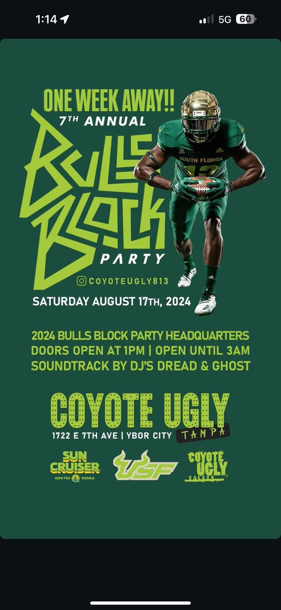 Adamantium_Atom's tweet photo. I have a very busy week with #USF!

Tuesday: It's #813Day with @FortheBaycc &amp; @FowlerAvenue 

Thursday: @USFWSOC season opener vs #1 FSU

Saturday: WORLD FAMOUS #BullsBlockParty with @sunsetAMIR @CoachJFernandez @CoachGolesh

Sunday: Heading to @BuschGardens with @FowlerAvenue https://t.co/G4oUQXo7w0