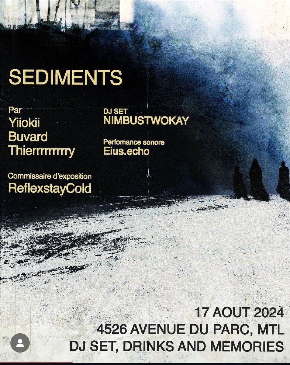 thierrrrrrrrry's tweet image. Truly excited to announce our first collection art show Sediments - this Saturday, August 17th in Montreal 

With @yiiokii, @buvard_ and myself 

A lot of new art is coming ✨