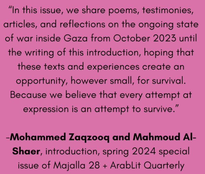 This is the image. The cover of Arab Lit Quarterly that covers the violence in Palestine. Don’t look for resistance to genocide from academia.