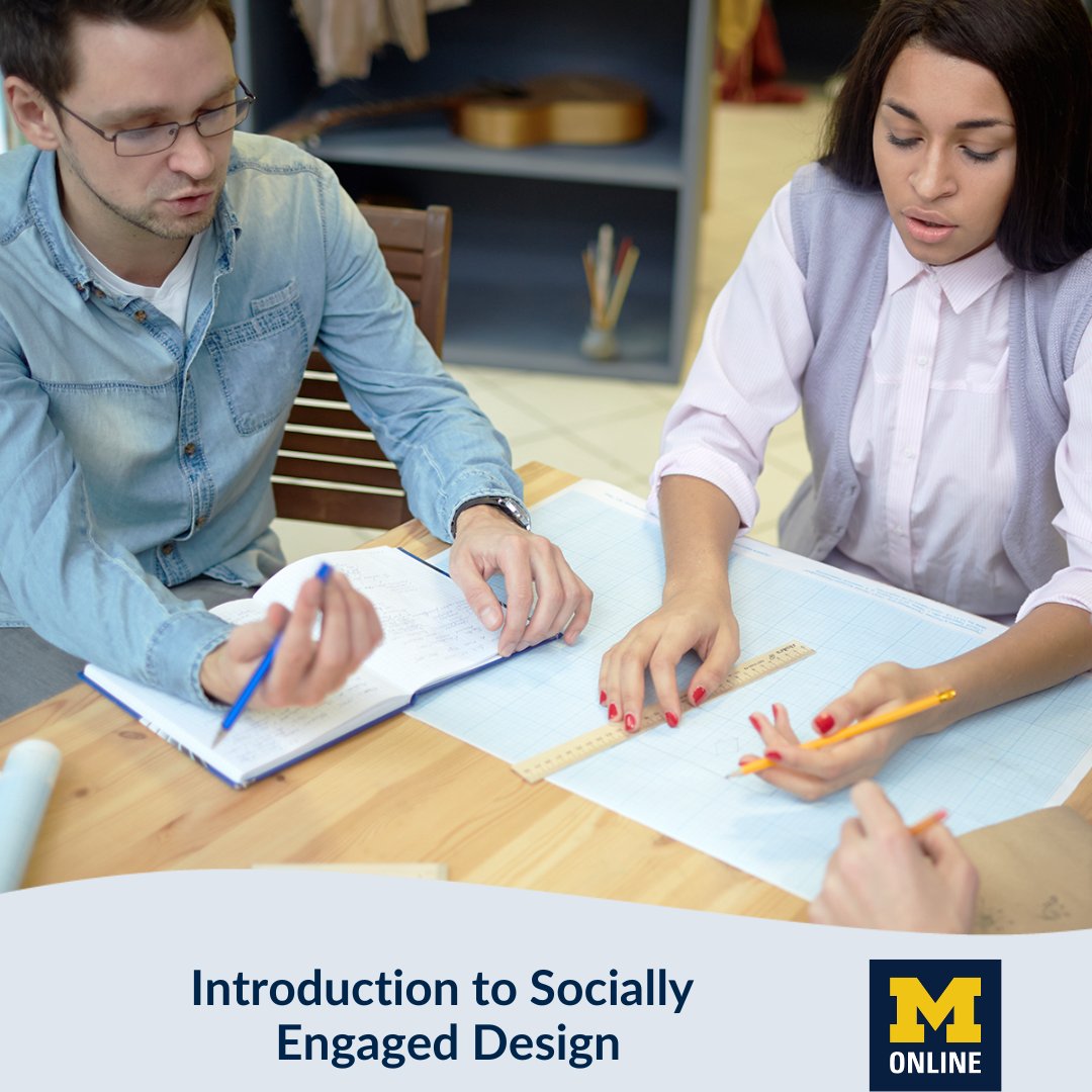 UMichOnline's tweet image. Excelling as an engineer today requires us to think beyond our technical training. Join experts from @CSEDatUMICH to explore a new way to look at design that helps you factor in the social, economic, and environmental impacts of your work. 
Enroll now: myumi.ch/pk6pJ
