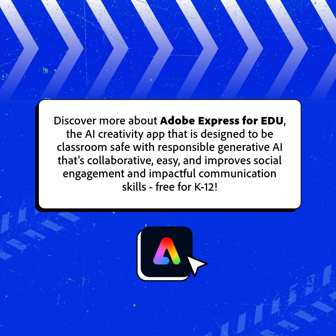 Adobe For Education (@adobeforedu) on Twitter photo Learning just got an upgrade this #BackToSchool season! <a href="/AdobeExpress/">Adobe Express</a> for Education has a ton of new features and resources to help improve student engagement and communication skills! 💡
Discover more about Adobe Express for Education - free for K12: adobe.ly/3WJwS2p Learning just got an upgrade this #BackToSchool season! <a href="/AdobeExpress/">Adobe Express</a> for Education has a ton of new features and resources to help improve student engagement and communication skills! 💡
Discover more about Adobe Express for Education - free for K12: adobe.ly/3WJwS2p
