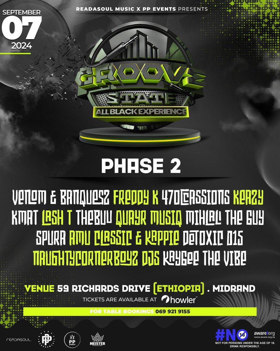 ReaDaSoul's tweet image. Sooooooo!! i’ve decided to take a chance and expand the ReaDaSoul brand😭 

basically! here’s my first event. happening on the 7th of September in Midrand . it would mean a lot to me to see you guys there ngl

🎟️: howler.co.za/groovestateall…
