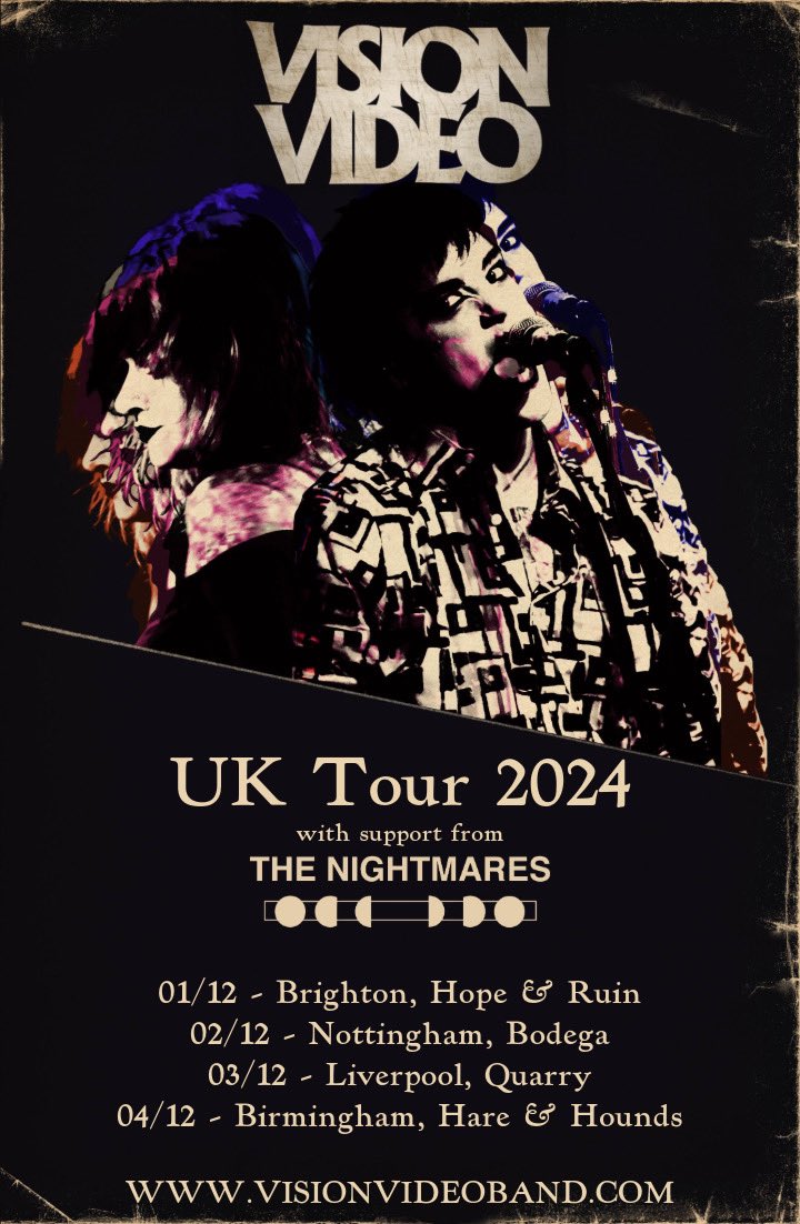 TOUR ANNOUNCEMENT!

We are thrilled to announce we will be supporting our friends in <a href="/visionvideoband/">Vision Video</a> for their UK headline shows this December.

Hit the link below and get your tickets now for a night of gothic bliss! 🖤🩵

linktr.ee/TheNightmares

📷 by <a href="/clairexhodgkins/">claire ☆▷</a>