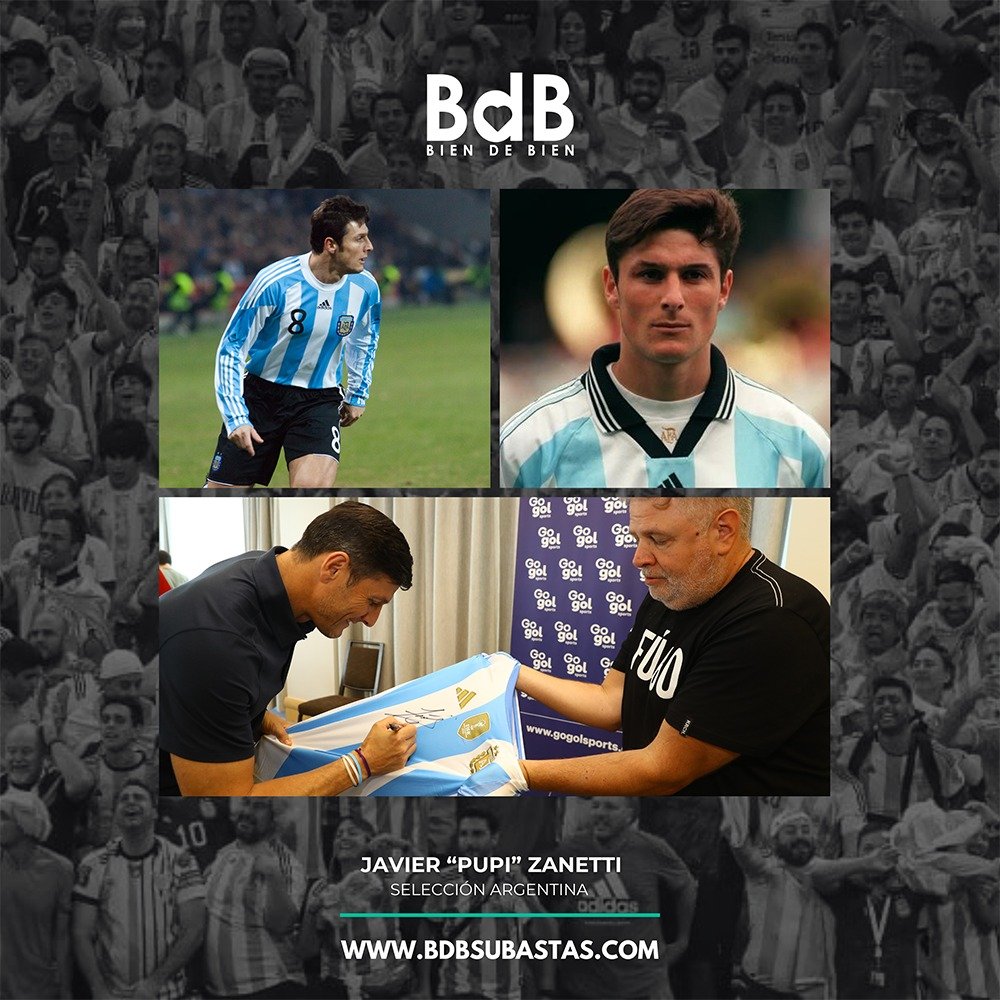¡Últimas horas! Hoy se va la camiseta de <a href="/Argentina/">🇦🇷 Selección Argentina ⭐⭐⭐</a> con la firma de <a href="/javierzanetti/">Javier Zanetti</a>, leyenda de Argentina, <a href="/Inter/">Inter ⭐⭐</a> y <a href="/fifaworldcup_es/">Copa Mundial FIFA 🏆</a>.

👉🏽 ¡Hacé tu oferta en bdbsubastas.com/subasta/camise…!

Last call! Place your bid now! #JavierZanetti #Zanetti #PupiZanetti #FundacionPupi