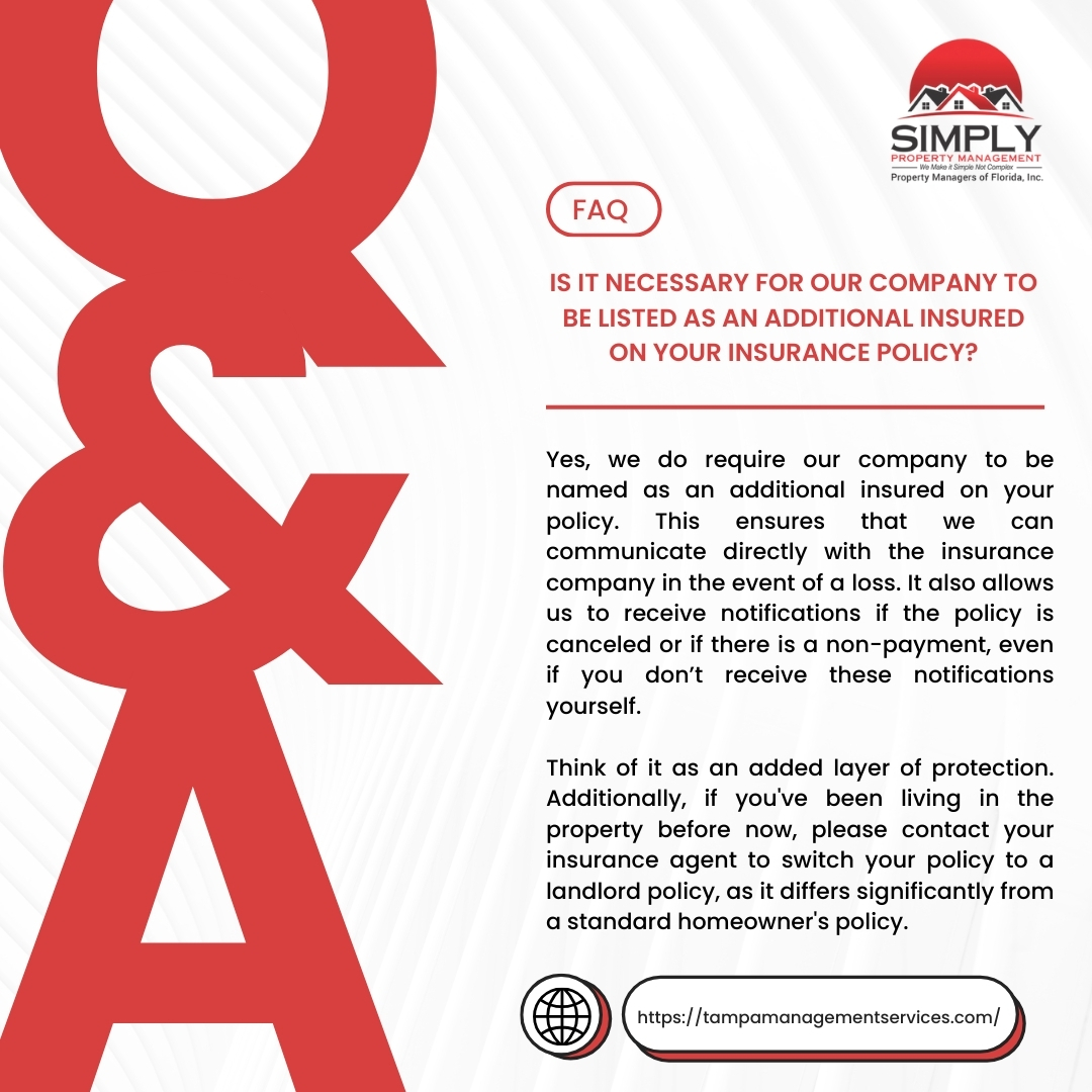RWPaielliRealty's tweet image. Is it necessary for our company to be listed as an additional insured on your insurance policy? 🤔

Comment your questions below!

#FAQ #PropertyManagement #InsuranceRequirements #PropertyOwner #PropertyManagementFAQ
