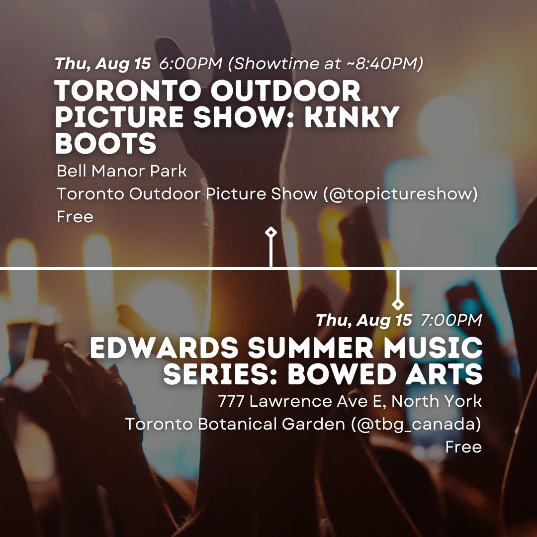funthingstorono's tweet image. Clear your schedule! This week's lineup is 🔥 Swipe right to uncover the ultimate guide to the city's hottest events this week.

🍁  No more FOMO! Follow us for the hottest events in Toronto! @funthingstorono 

#torontoevents #summeractivties #funthingstoronto #toronto #gta