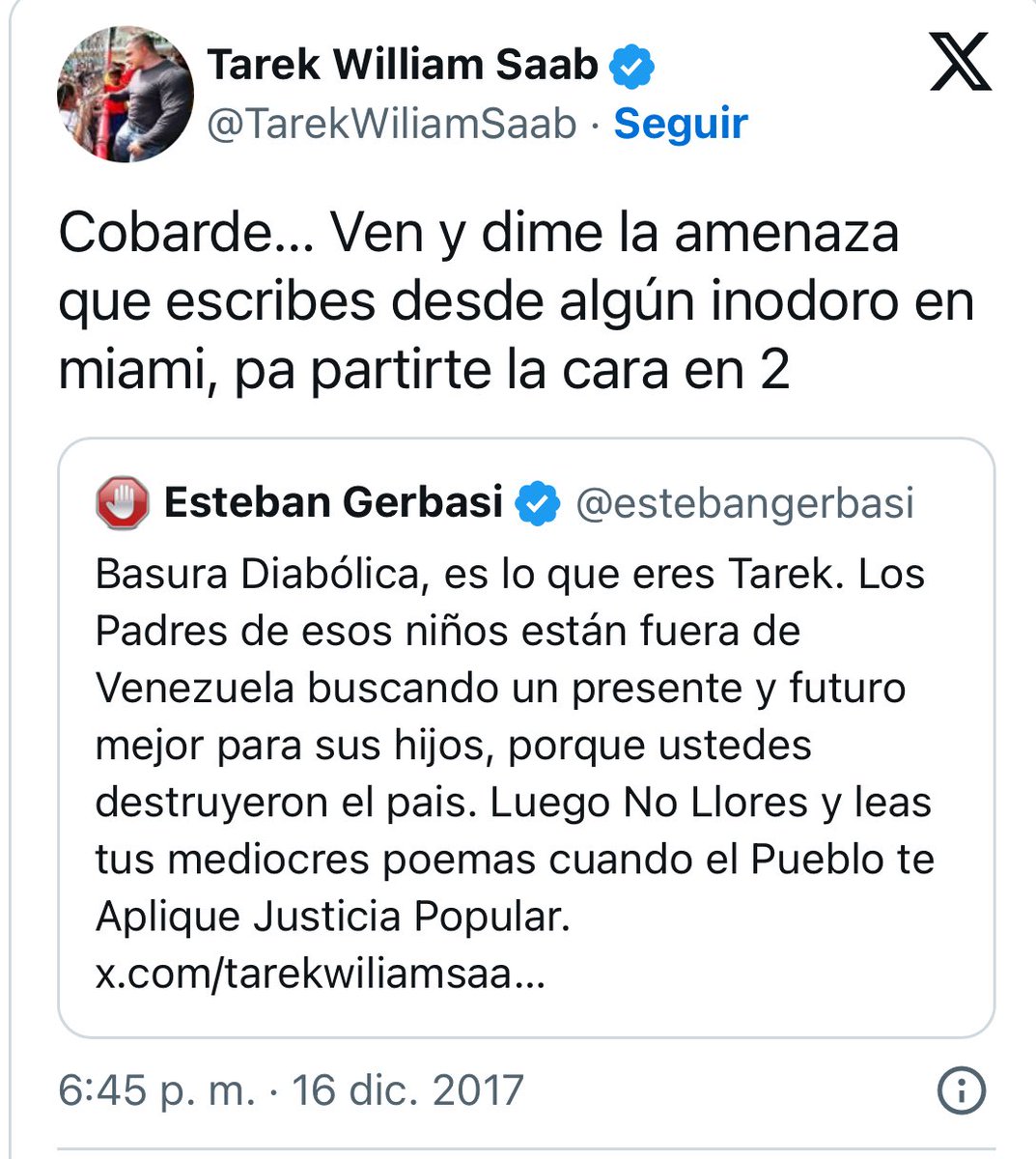 El Fiscal es reincidente, .<a href="/TarekWiliamSaab/">Tarek William Saab</a> siendo fiscal no solo amenaza con partir la cara en redes sociales, hoy día es el responsable directo de desapariciones, asesinatos, secuestros y persecuciones a miles de venezolanos que solo votaron y exigen respeto a su voluntad.