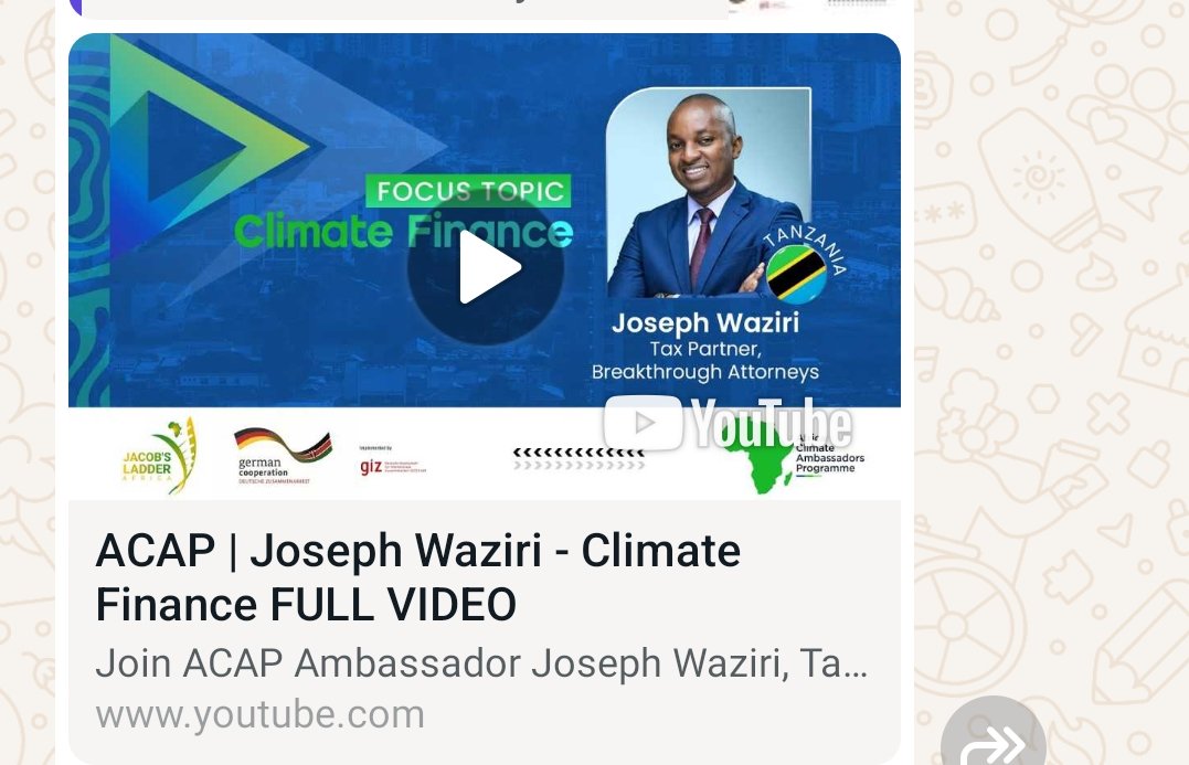 Have you started thinking about the upcoming COP29 and future ACS?
Join me in this video as I explore my expectations of these future key convenings from the spring-board of Climate Finance here: youtube.com/watch?v=449Mf9…
#ACAP2024 #AfricaClimateAmbassadors  
#ACAP