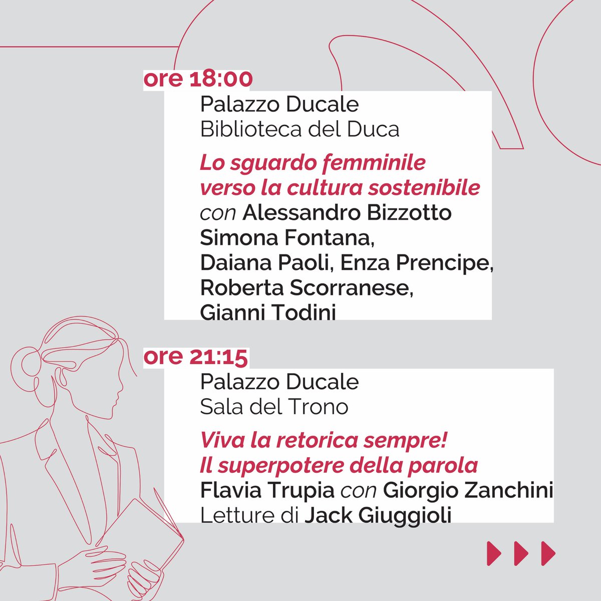 Festival del giornalismo culturale 📚 (@fgcult) on Twitter photo 📋Cosa vi aspetta nella 1ª giornata del Festival? Ecco un’anticipazione dei panel del 4 ottobre.
Tra gli ospiti: @CecigliaC, <a href="/giampivigorito/">Giampiero Vigorito</a>, <a href="/f_savini/">Federica Savini</a>, @arasedizioni, <a href="/daianapaoli/">Daiana Paoli</a>, <a href="/MadameSwann/">Roberta Scorranese</a>, @giorgiozanchini e <a href="/jackgiuggioli/">Jack Giuggioli</a>.
Scoprite gli altri dettagli sul sito! #fgcult24 📋Cosa vi aspetta nella 1ª giornata del Festival? Ecco un’anticipazione dei panel del 4 ottobre.
Tra gli ospiti: @CecigliaC, <a href="/giampivigorito/">Giampiero Vigorito</a>, <a href="/f_savini/">Federica Savini</a>, @arasedizioni, <a href="/daianapaoli/">Daiana Paoli</a>, <a href="/MadameSwann/">Roberta Scorranese</a>, @giorgiozanchini e <a href="/jackgiuggioli/">Jack Giuggioli</a>.
Scoprite gli altri dettagli sul sito! #fgcult24