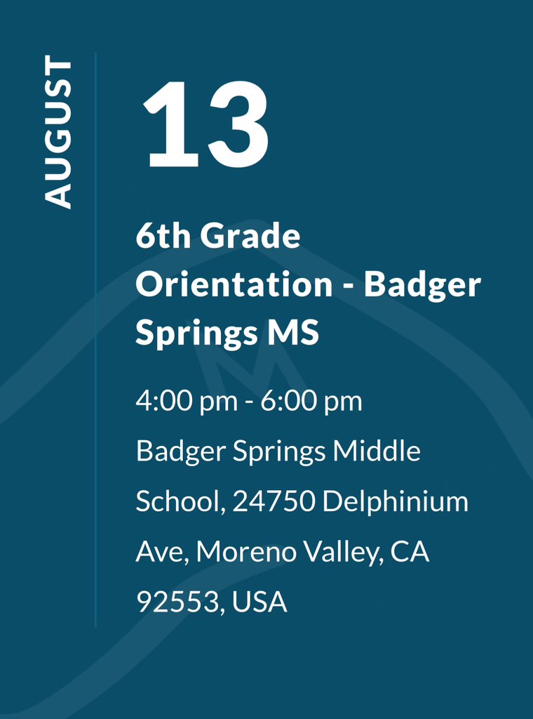 6th Grade Orientation at Badger Springs! Welcome!