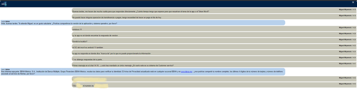 MiyakoThompson's tweet photo. @BBVA_Mex Me dejaste esperando 10 minutos en el chat y luego no respondiste para mandarme de nuevo con un chatbot... Son un chiste en Customer Service... https://t.co/UxmsrS9JGQ