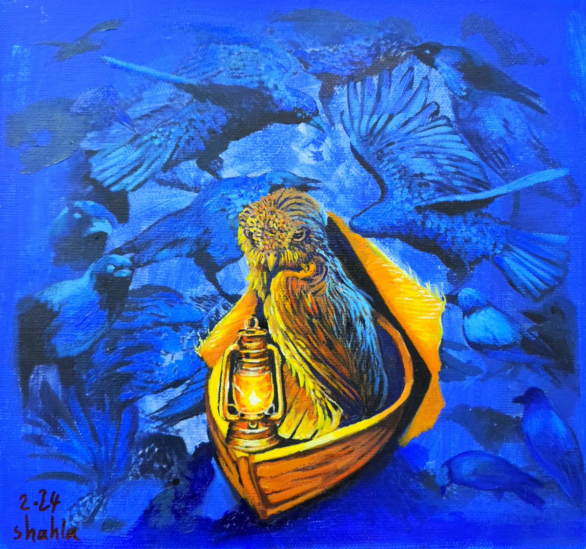 Shahlaart's tweet photo. GN my lovely #NFTfamily 
My #newdrop 
https://t.co/Iho5S4MUYi
☀️Breaking away from old thoughts.
💰1Tezos
E:10
#NFT_Shill @morteza_yousefy #conceptart #physicalartist #physicalpainting #owl #crow #boat #nftarti̇st https://t.co/5zeS9HPyDx