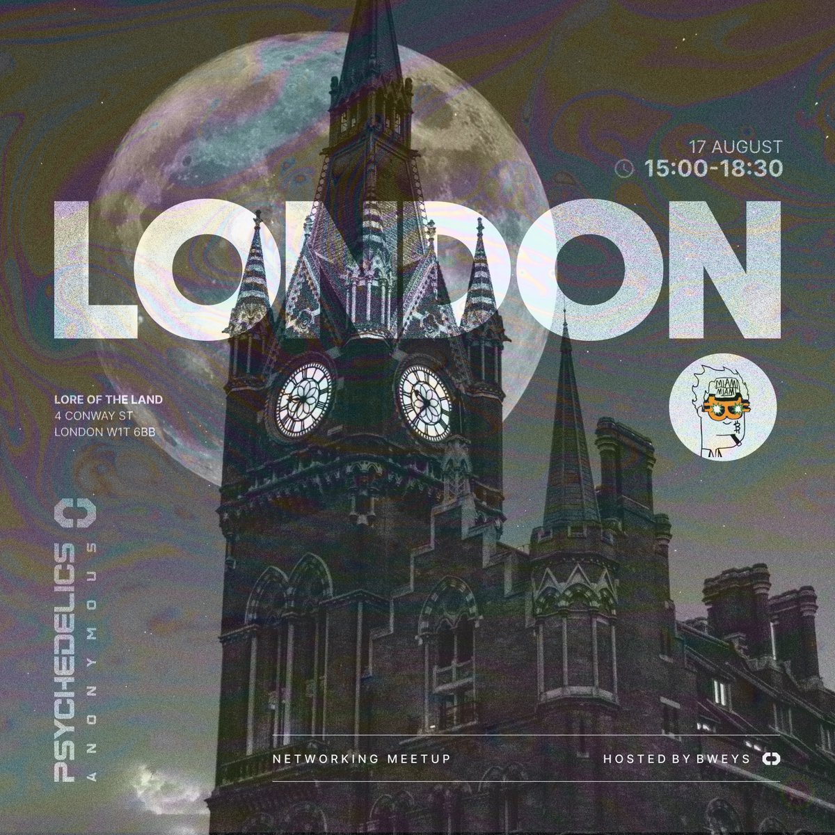 psychanon's tweet photo. // L O N D O N  C A L L I N G

Today we are pleased to announce our next community led local meet up.

When: August 17th
Where: Lore of the Land
Time: 3 PM - 6:30 PM GMT+1
Registration: Next post in this thread.
Your Host: @bweys_nft https://t.co/7g7fS380sR